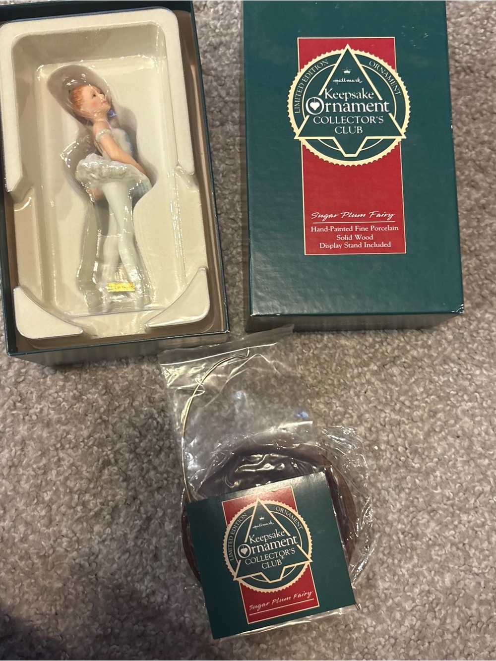 Vintage 1990 Hallmark Keepsake Ornament – Sugar Plum Fairy W/ Display Stand